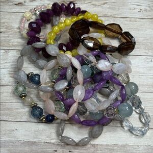Colorful Acrylic Beaded Stretch Bracelets